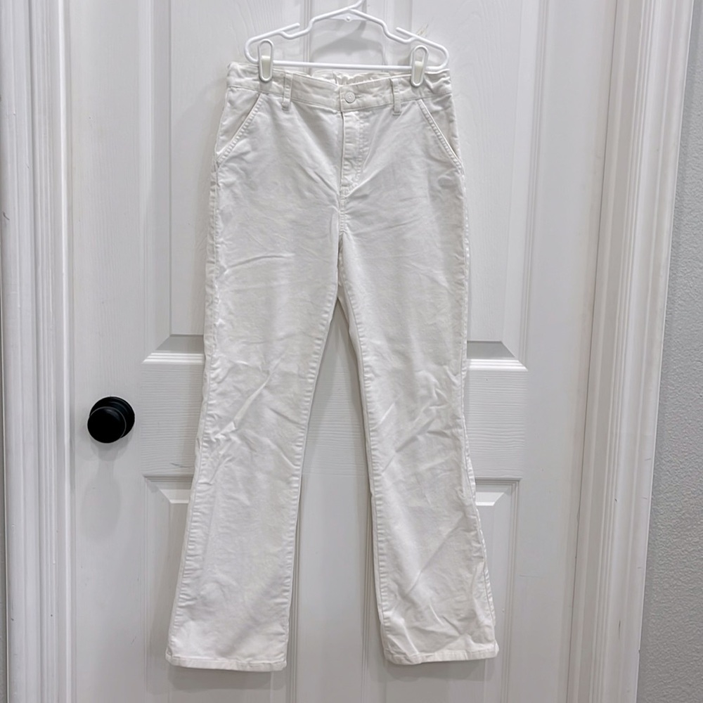 Janie and Jack Girls cream Corduroy flare pants. Size 14.